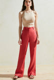 Naomi Linen Pants in Red