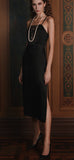 Let Your Love Flow Midi Slip Dress Black