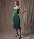 Let Your Love Flow Midi Slip Dress Emerald Green