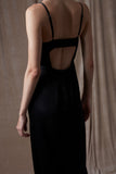 Let Your Love Flow Midi Slip Dress Black
