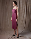 Let Your Love Flow Midi Slip Dress Magenta
