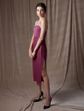 Let Your Love Flow Midi Slip Dress Magenta