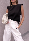 Muscle Tee with Gold Buttons