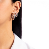 Amelia Hoops Earrings in Silver