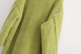 Oversized Longline Teddy Coat in Lime Green