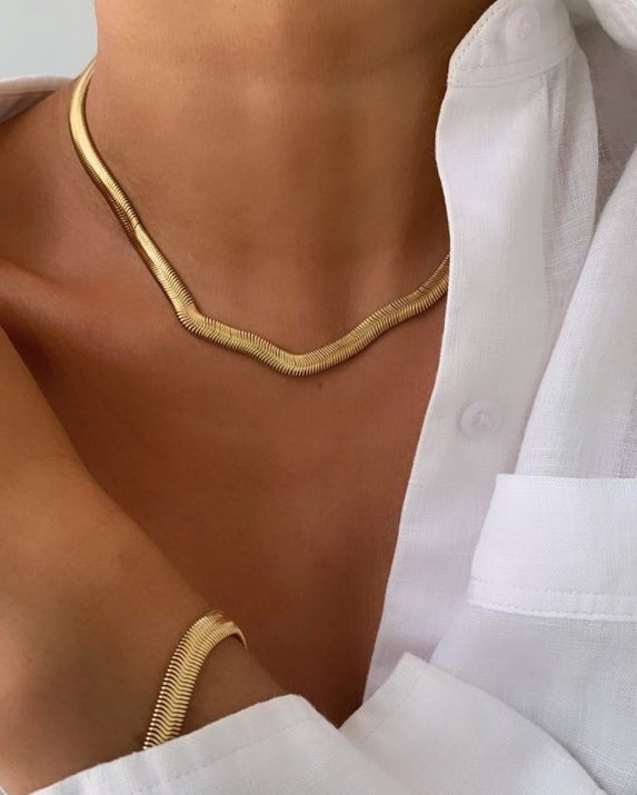 Viper Snake Necklace 18k Gold Plated