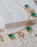 Love Green Emerald Necklace in 18k Gold Plated