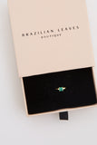 Square Green Tourmaline Ear Cuff