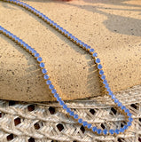 Cobalt Tennis Necklace in 18k Gold Plated
