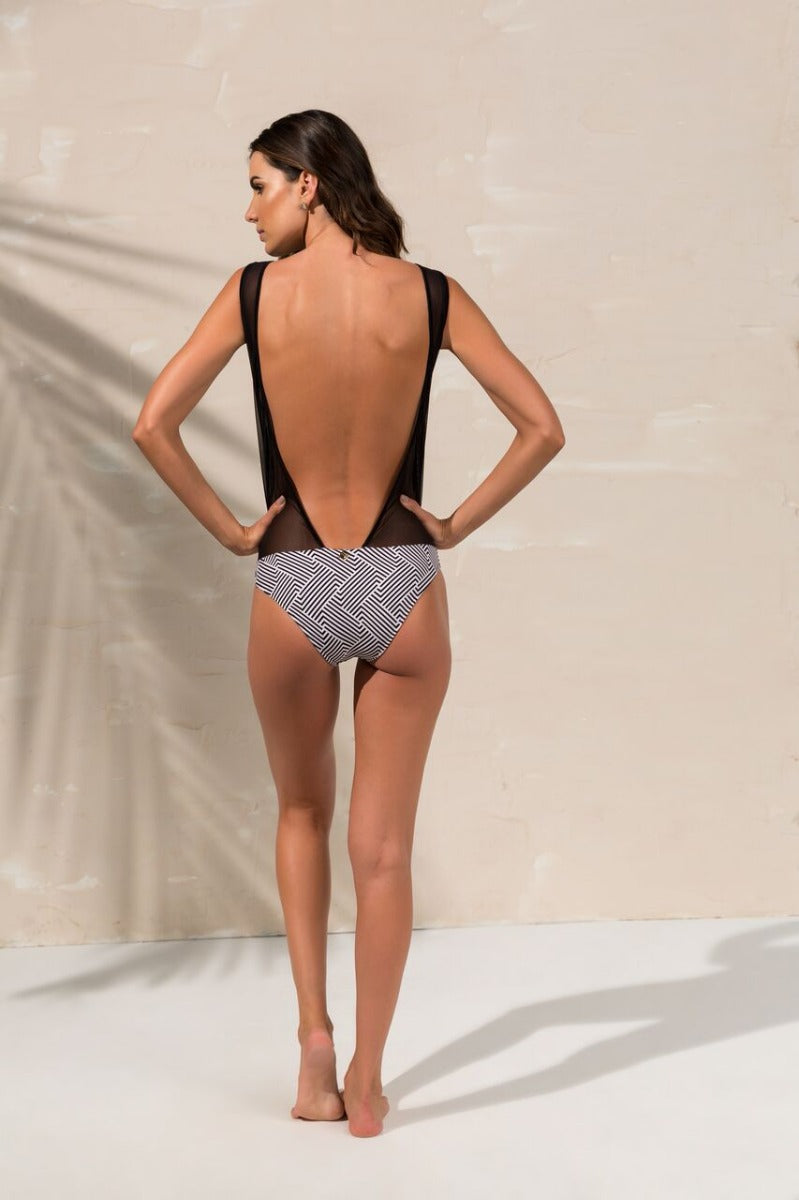 Stripe Tulle Bodysuit