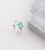 Square Green Tourmaline Ear Cuff