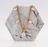 Teardrop Diamonds Necklace 18k Gold Plated