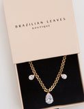 Teardrop Diamonds Necklace 18k Gold Plated