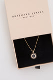 Mandala Evil Eye Necklace in 18k Gold Plated