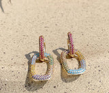 Bridgette Versatil Colorful Link Earring in 18k Gold