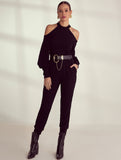 Puff Sleeves Shoulder Off Luxury Loungewear 2 Piece Set