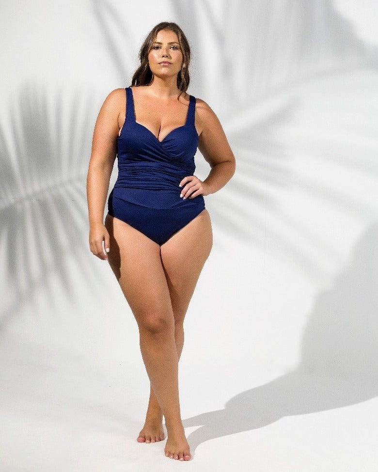 Classic Curve One Piece Swimsuit Plus Sizes Brazilian Leaves Fashion