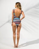 Cross Central Stripes One Piece Swimwear