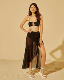 Beach Sarong Pareo Maxi Wrap Skirt in Black