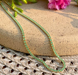 Emerald Tennis Necklace in 18k Gold Plated