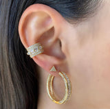 Diva Set Round Diamond Hinged Hoop Earrings