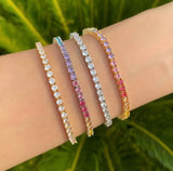 Multicolor Tennis Bracelet in 18K Gold Plated