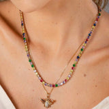 Multicolor Tennis Necklace in 18k Gold - II