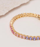 Multicolor Tennis Bracelet in 18K Gold Plated