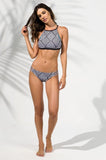 Lozenge Cropped Halterneck Bikini