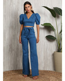Puff Sleeve Cropped Top