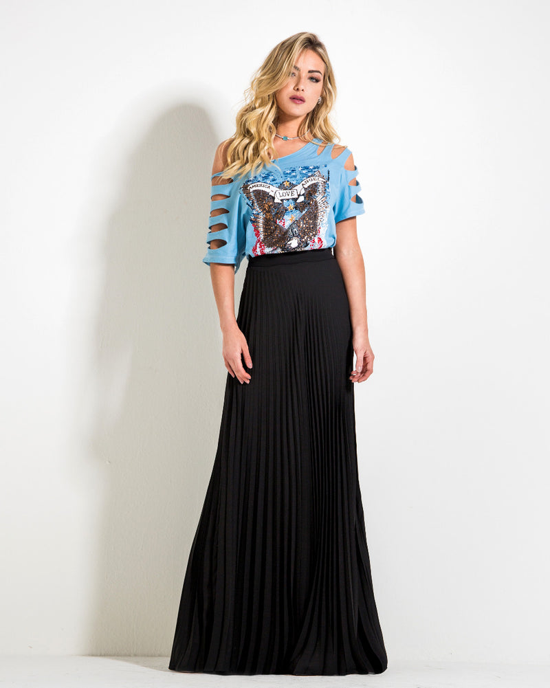 Pleated Long Skirt