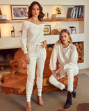 Fishnet Puffed Sleeve 2 Piece Set Loungewear